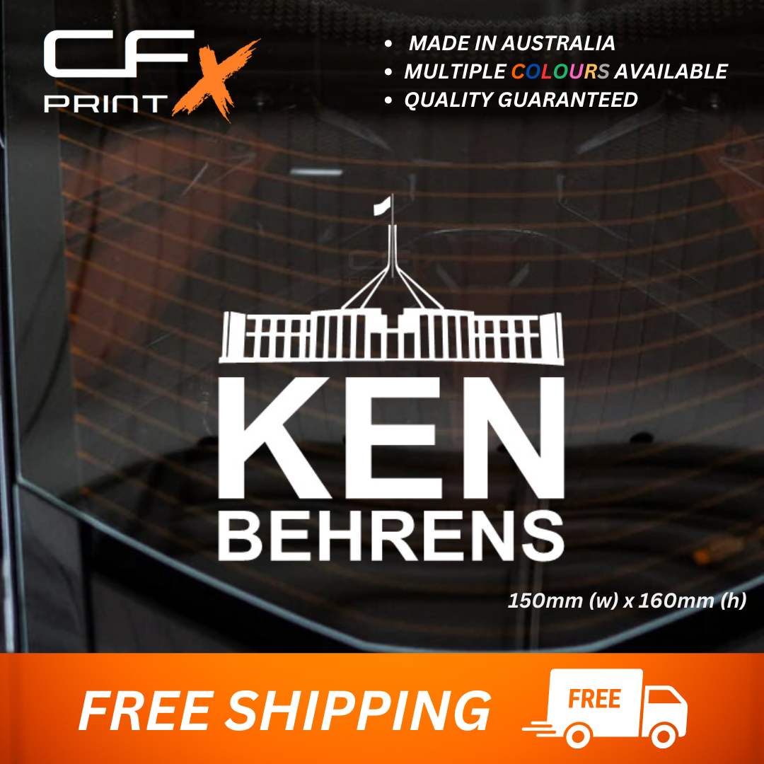KEN BEHRENS Funny Vinyl Sticker Decal For Car/Boat/Caravan Canberra