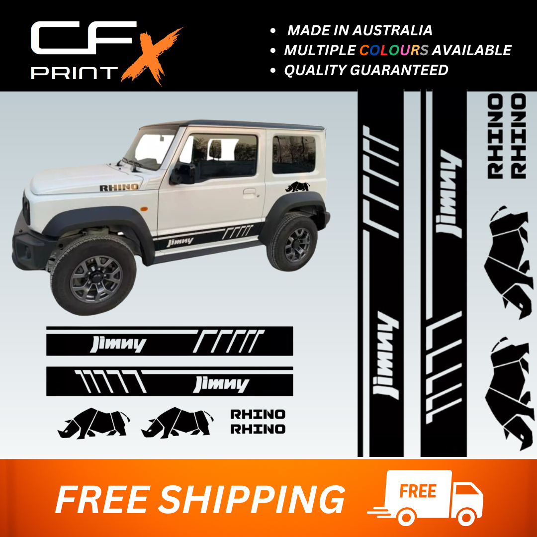 SUZUKI JIMNY 6 Sticker decal set side door runner Rhino Car
