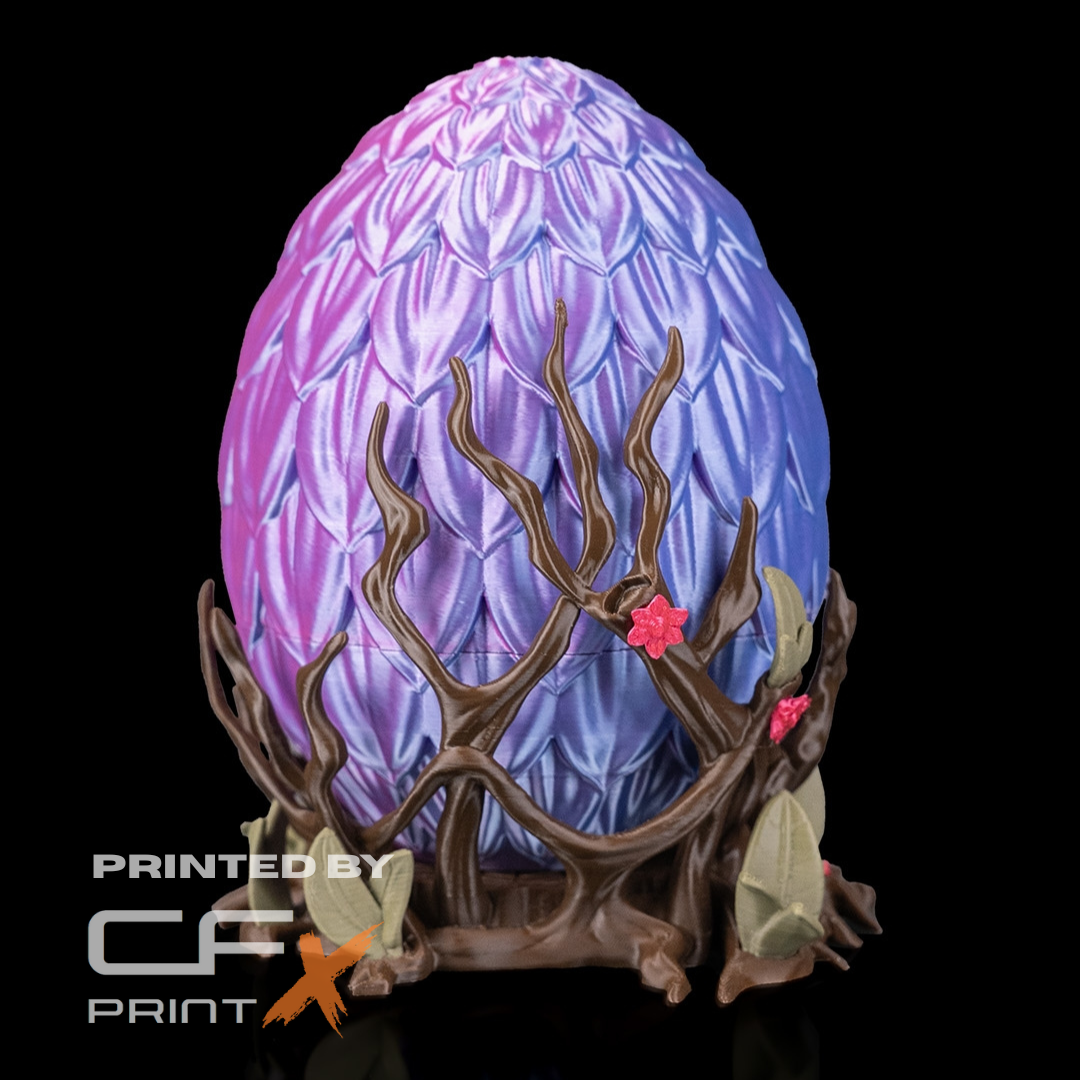 FLORAL DRAGON EGG 3D PRINTED ORNAMENT