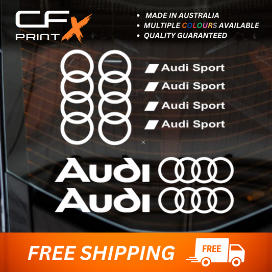 8 x AUDI DECAL SET S LINE RACING Vinyl Sticker Decal For Car