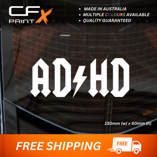 ADHD like ACDC Vinyl Sticker Decal For Car/Boat/Caravan