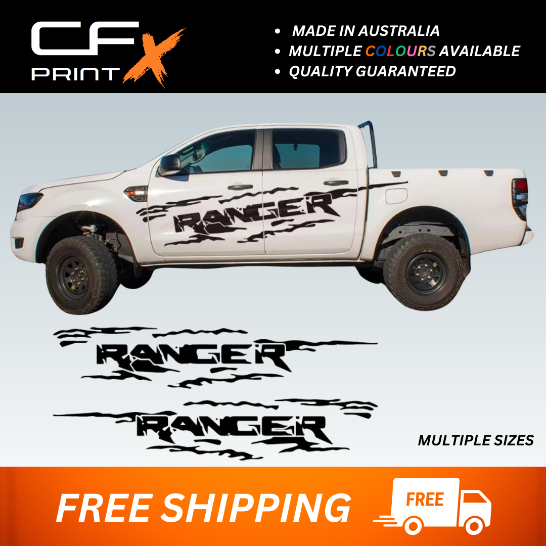 2 x FORD RANGER 1 DECAL Car Styling Door Side Stickers Graphics Body Decor