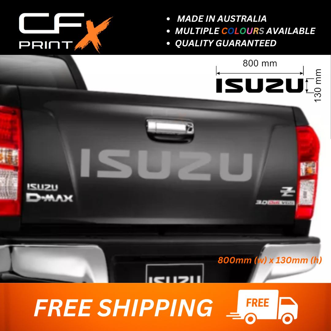 ISUZU TAILGATE Sticker 800mm x 130mm Decal For Car/Boat/Ute/Caravan/Truck
