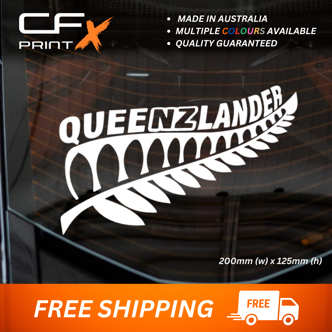 NEW ZEALAND NZ QUEENSLANDER SILVER FERN Vinyl Sticker Decal For Car Boat Ute