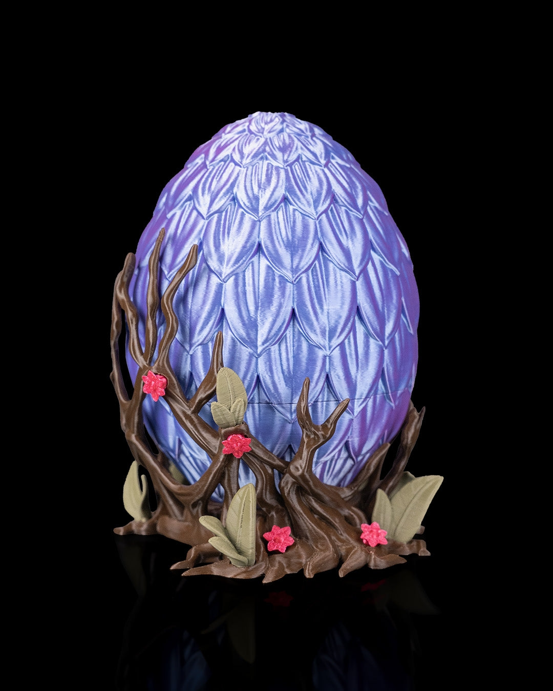 FLORAL DRAGON EGG 3D PRINTED ORNAMENT