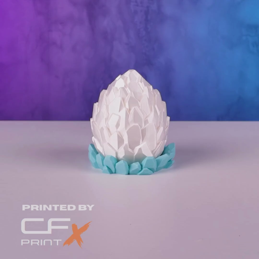 CRYSTAL DRAGON EGG 3D PRINTED ORNAMENT