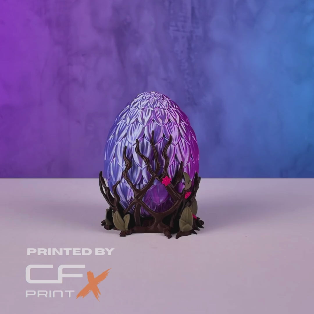 FLORAL DRAGON EGG 3D PRINTED ORNAMENT