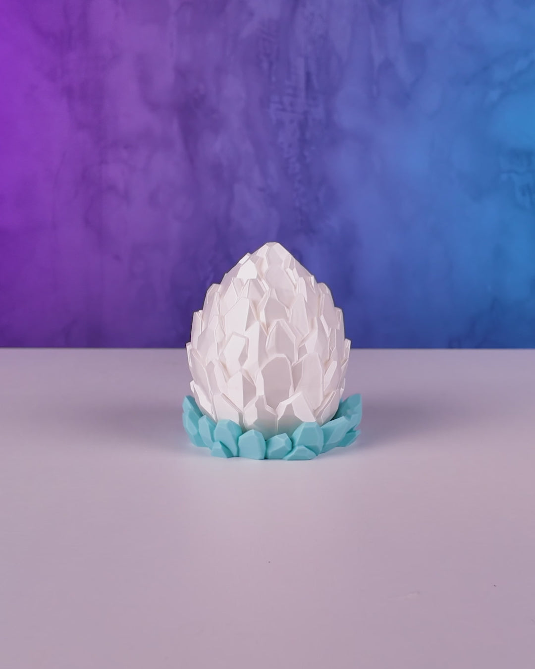 CRYSTAL DRAGON EGG 3D PRINTED ORNAMENT